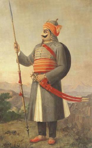 Raja Ravi Varma Maharana Prathap Singh oil painting image